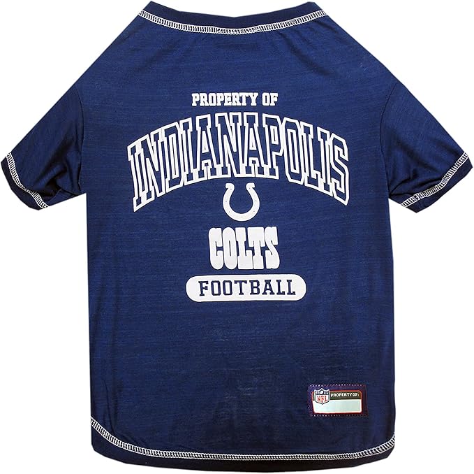 NFL Indianapolis Colts Dog T-shirt X-Large. - Licensed Shirt for Pets Team Colored with Team Logos- Premium Stretchable Materials for the comfort of your Dog & Cat