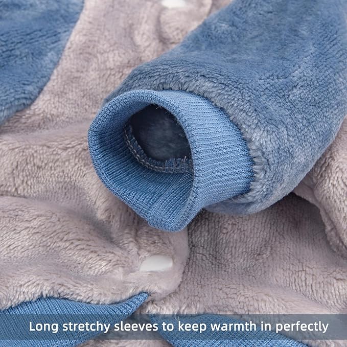 FabriCastle Dog Hoodie Sweater for Small Dogs Boy and Girl, Dog Clothes S XS XXS Puppy Sweatshirt, Pet Outfit, Cat Clothing Super Soft Warm Snap On Closure (Lightgrey-Blue, XX-Small)