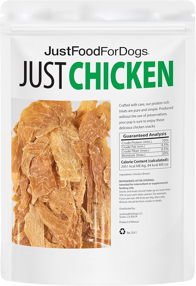 JustFoodForDogs Dog & Cat Treats - Chicken Breast - (18 Oz)