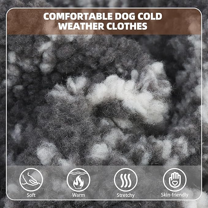 PUPTECK Dog Hoodie Puppy Sweatshirt Warm Dog Sweater Winter Clothes Cold Weather Coats for Small Medium Large Dogs, Snow, M
