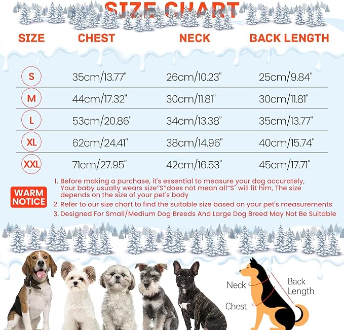 BRKURLEG Small Dog Winter Coat with Harness Built in, Orange Winter Dogs Jackets, Fullbody Dog Coat, Dogs Snowsuits Reflective Windproof Cold Weather Coats, Pet Warm Fleece Coats, M