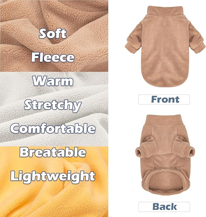 Dog Sweater, 3 Pack Dog Sweaters for Small Dogs Girl Boy, Ultra Soft Warm Puppy Clothes Coat for Winter (Camel+Beige+Yellow, XX-Large)