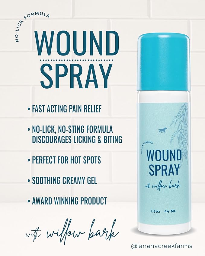Lanana Creek Farms® Pet Wound Spray 1.5 oz | Spray Gel Bandage | Great for All Pets | Promote Healing and Protect | Made in the USA
