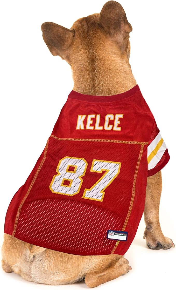 NFLPA Travis Kelce PET Jersey, NFL Dog Shirt, Size Small, Kansas City Chiefs Mesh Jersey for Dogs