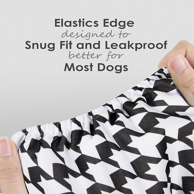 wegreeco Washable Male Dog Belly Band (Stylish Pattern)- Pack of 3 - Washable Male Dog Belly Wrap, Dog Diapers Male (Houndstooth, Small)