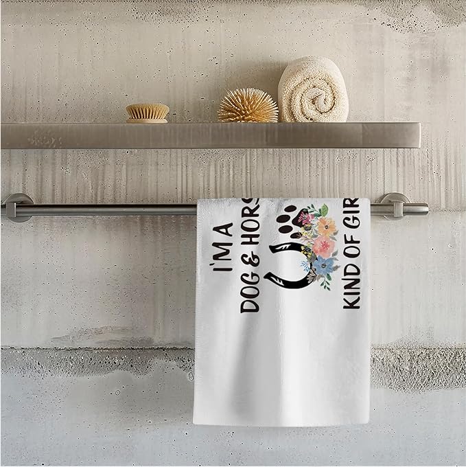 Dog Horse Lover Gifts Beach Towel, Horse Girl Gifts Pool Towels, Dog and Horse Kind of Girl Sand Towel Large Bath Towels Gifts for Girls, Horse Gifts for Girls, Dog Gifts for Women, 29x60in