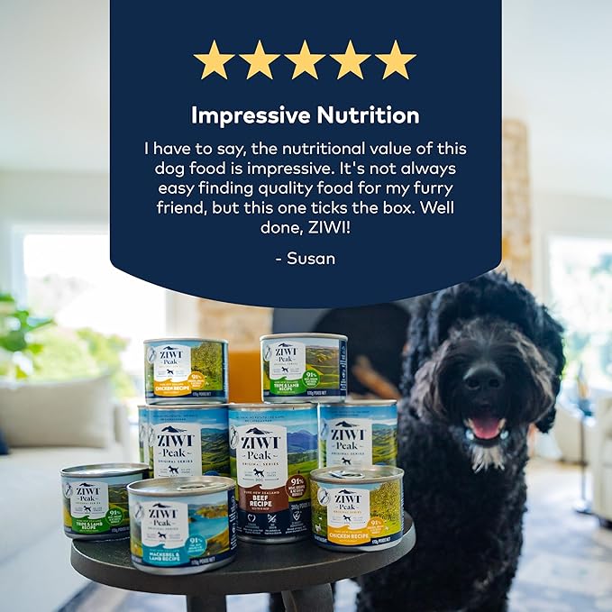 ZIWI Peak Canned Wet Dog Food – All Natural, High Protein, Grain Free, Limited Ingredient, with Superfoods (Tripe & Lamb, Case of 12, 13.75oz Cans)