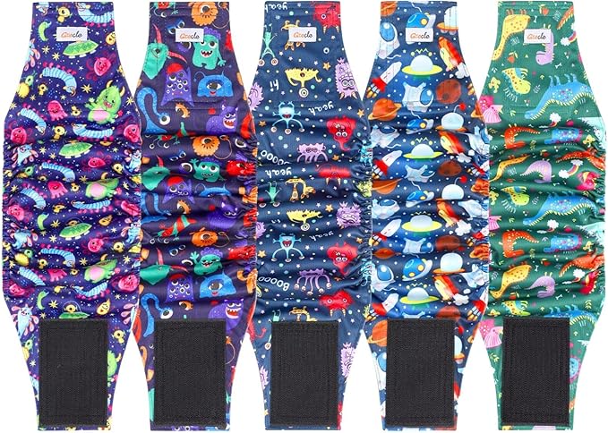 Dog Diapers Male, Belly Bands for Male Dogs, Pack of 5, High Absorbing Extra Small Male Dog Wraps for Doggie & Puppy in Incontinence or Excitable Urination and Training(XL)