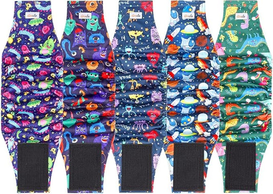 Dog Diapers Male, Belly Bands for Male Dogs, Pack of 5, High Absorbing Extra Small Male Dog Wraps for Doggie & Puppy in Incontinence or Excitable Urination and Training(XL)