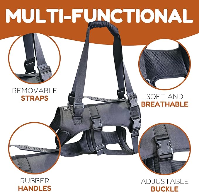 Doggie Stylz Dog Lift Harness for Large Dogs Full Body Support Sling Dog Carrier has Adjustable Handles Recovery Vest for Senior Dogs, Arthritis Joint Injuries, Mobility Aid Back Leg Support (Large)