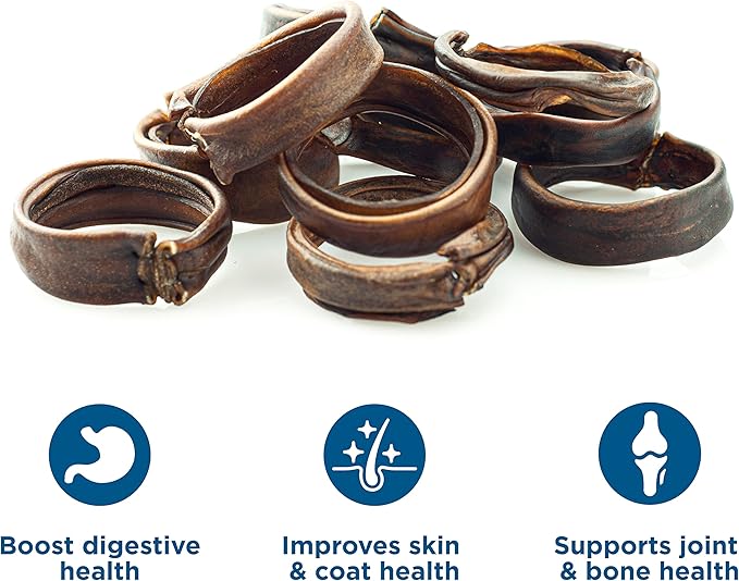 Best Bully Sticks Puppy Teething Rings - Single Ingredient Natural Collagen Puppy Chews for Teething - Bones for Small Dogs - Enrichment, Mental Stimulation, 10 Count