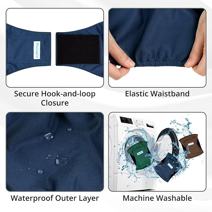 Paw Legend Washable Dogs Diapers Male Dog Belly Bands for Male Dogs Diapers Reusable Puppy & Doggie Diapers Male (3 Pack, XX-Large)