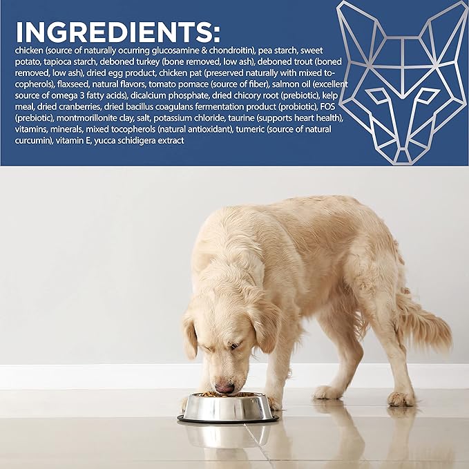 PURELUXE Grain & Gluten Free Dog Food, Stellar Holistic Low Protein & Fat Chicken, Trout & Eggs for Adult & Senior Dogs