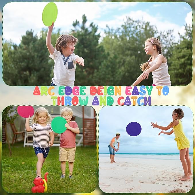 Vinsot 42 Pcs Flying Discs Bulk Flying Discs for Kids Soft Rubber Flyer Disk Dog Toys Game Outdoor for Children Adults Sports Favors, 7 Colors