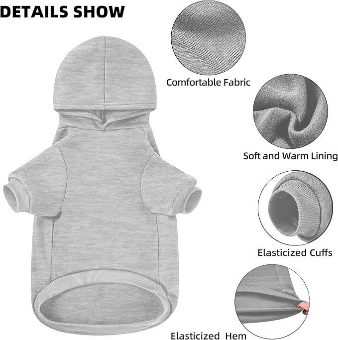 GreenJoy Dog Sweater Dog Hoodie Cold Weather Coat Hooded Sweatshirt for Puppies,Cats, Small Medium Large Dogs (Light Grey(I Love My Dad), XX-Large)