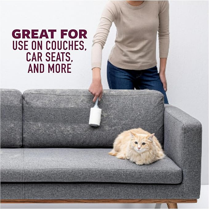Scotch-Brite Pet Hair Pickup Extra Sticky Lint Roller, Designed for Removing Fur + Fluff on Couches, Clothes, Dog and Cat Beds, & More, 1 Pack, 95 Easy-Tear Adhesive Sheets Total