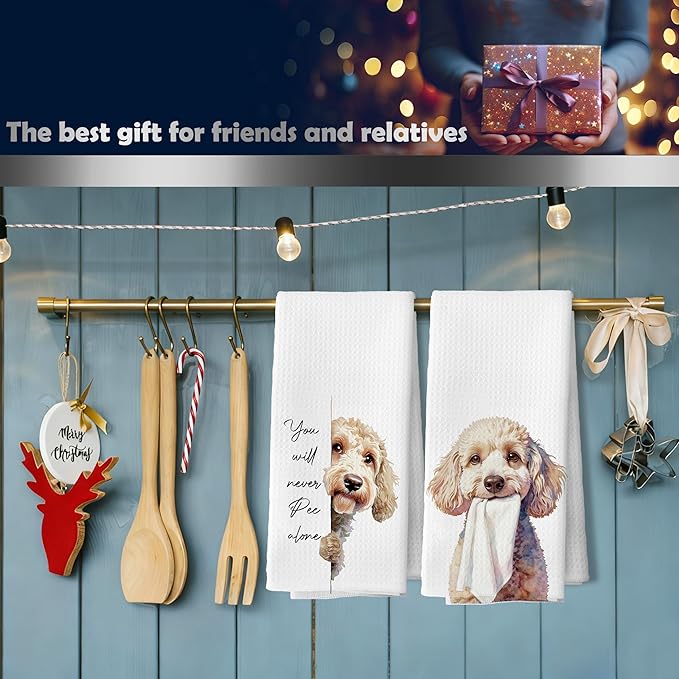 Funny Goldendoodle Gifts Bathroom Hand Towels 16x24 Inches, Goldendoodle Gifts Decorative Hand Tea Towels for Bath Room Washroom Restroom Toilet,Dog Bathroom Decor,Set of 2