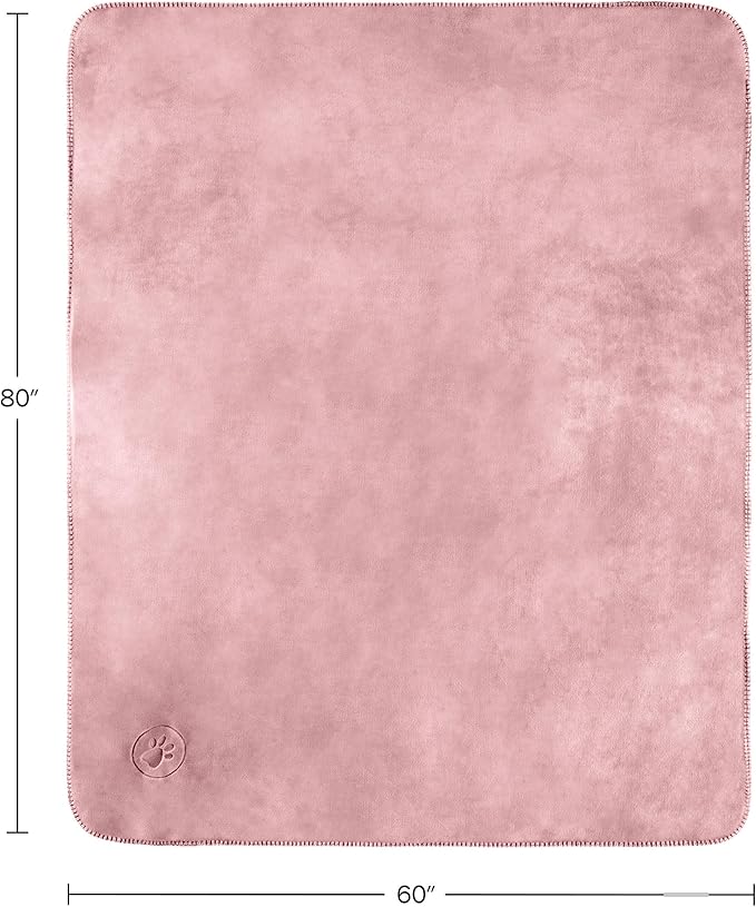 PETMAKER Dog Blanket - 60x80in Reversible Sherpa Blanket - Throw Blankets for Bed, Couch, Crate, or Car - Machine Washable Puppy Essentials (Pink)