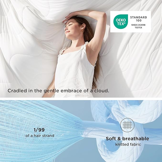 Bedsure Cooling Blankets for Hot Sleepers - Cooling Comforter, Cold and Lightweight Gift for Night Sweats, Full Size Ice Breathable Summer Blanket for Bed, White, 80x90 Inches