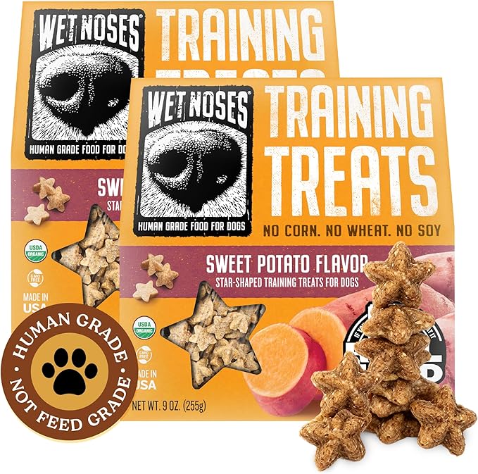 Wet Noses Training Treats – All-Natural, Human-Grade, Non-GMO, Healthy Training & Delicious Snacks for Dogs, for All Dog Sizes & Breeds – Sweet Potato, 14oz (2 Pack)