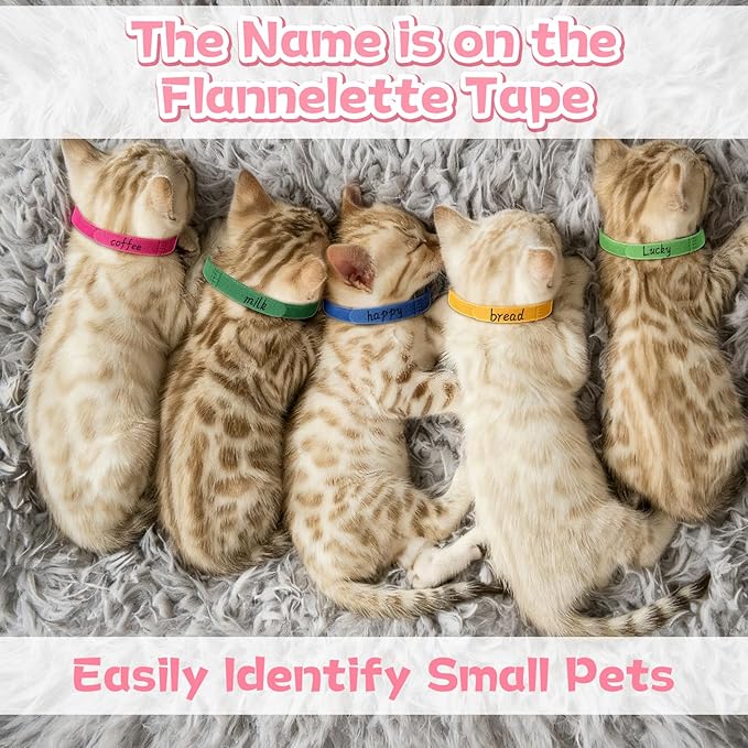30 Pcs Puppy Whelping Collars, Adjustable Newborn Puppy ID Bands, Puppys Litter Collars for Dog Kitten & Newborn Pet, 15 Colors