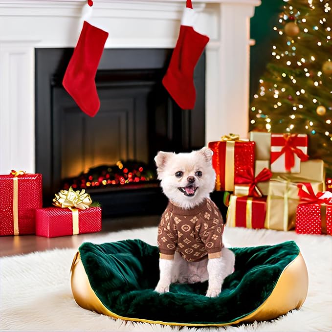 Luxury Dog Sweater – Soft Knit Designer Pet Outfit for Small Dogs & Puppies, XS–L, Stylish Warm Clothing for Yorkies, Chihuahuas, Dachshunds, Maltese, French Bulldog