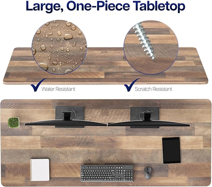 VIVO Reclaimed Wood Universal 71 x 30 inch Solid One-Piece Table Top for Standard and Sit to Stand Height Adjustable Home and Office Desk Frames, DESK-TOP71P
