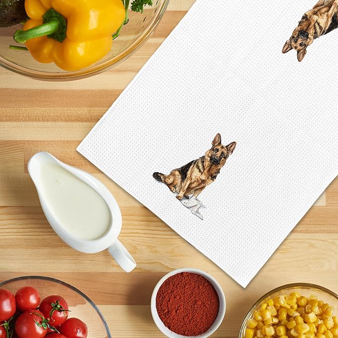 Funny German Shepherd Gifts Bathroom Hand Towels, Dog Bathroom Decor, Gifts for German Shepherd Lovers Dish Tea Towels, Kids Bath Room Washroom Toilet Decorative Hand Towel 16x24 Inch