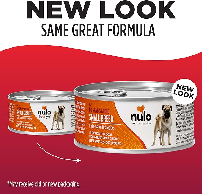 Nulo Small Breed Grain-Free Turkey & Lentils Recipe Adult Wet Canned Dog Food 5.5 Ounce, 24 Cans