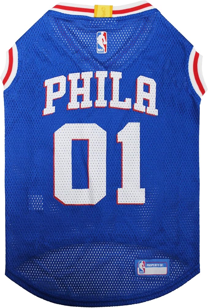 Pets First NBA PHILADELPHIA 76ERS DOG Jersey, X-Large - Tank Top Basketball Pet Jersey