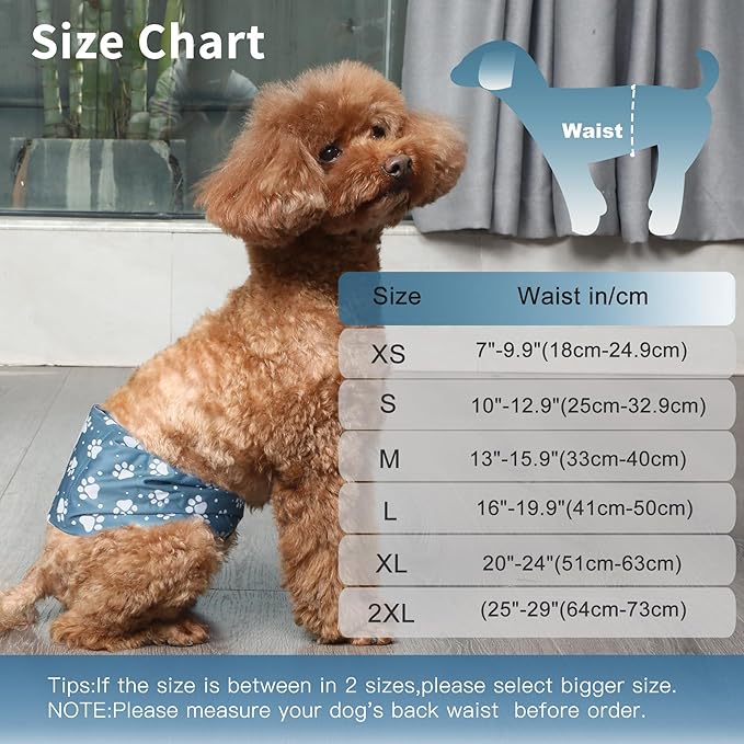 Reusable Dog Belly Bands for Male Dogs Diapers,5 Pack Premium Washable Dog Diapers Male Puppy Nappies Wrap,S