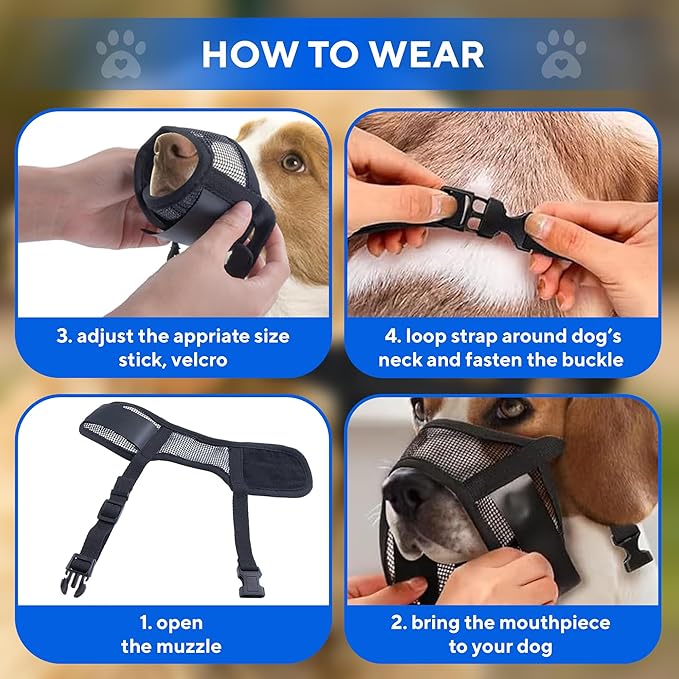 Dog Muzzle for Small Dogs - Soft Air Mesh Small Dog Muzzle | Perfect for Barking and Biting Prevention | Puppy Mussels for Grooming Allows Panting & Drinking