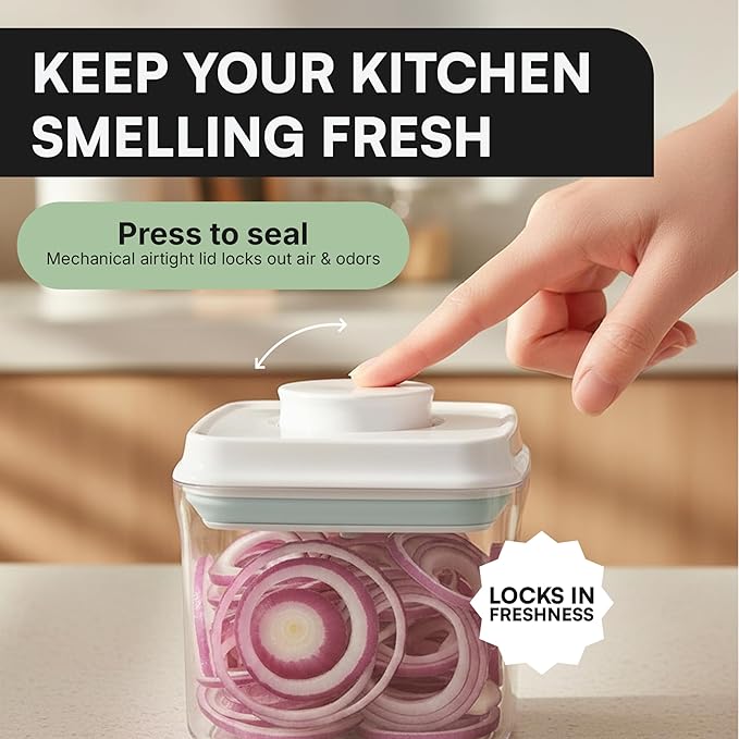 Bop Top Airtight Food Storage Containers with Lid 16 oz | Kitchen Canister Sets | Air Tight Pantry Container | Pop Top Dry Food Storage Containers for Snacks, Sugar, Flour, Baking, Cereal, Pasta