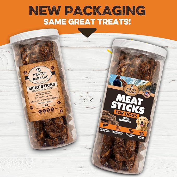 BRUTUS & BARNABY Dehydrated Lung Dog & Cat Treats, 10oz – USA Organ Meat Stick (Beef & Turkey Lung, Liver), High Protein Pet Snack