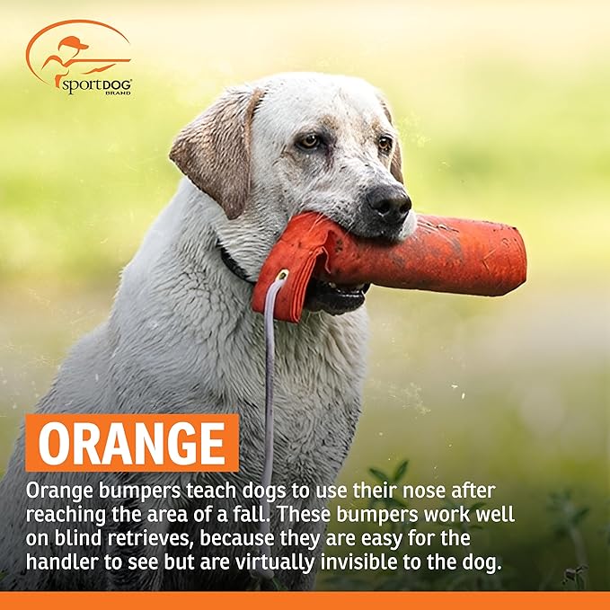SportDOG Canvas Dummies - Hunting Dog Training Tool - Game Scent Absorber - Water-Ready Bumper - Durable Field Dummy - Weighted Toy - Puppy Size - 2.25" W X 8.5" L - Orange