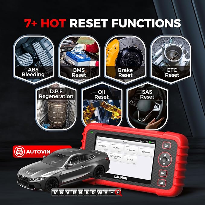 Launch OBD2 Scanner CRP123X Elite V3.0, 2025 Lifetime Free Update Diagnostic Scan Tool Supports CAN FD DoIP, Car Engine Code Reader with Oil/Brake/SAS/BMS/D.P.F/ABS Bleeding/Throttle Reset, Auto VIN