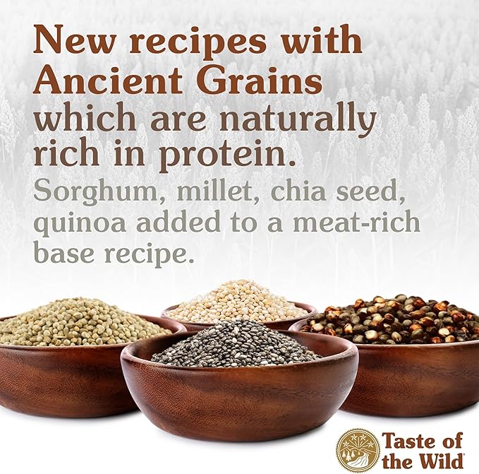 Taste of The Wild with Ancient Grains Ancient Mountain Canine Recipe with Roasted Lamb Dry Dog Food, Made with High Protein from Real Lamb and Guaranteed Nutrients and Probiotics 28lb