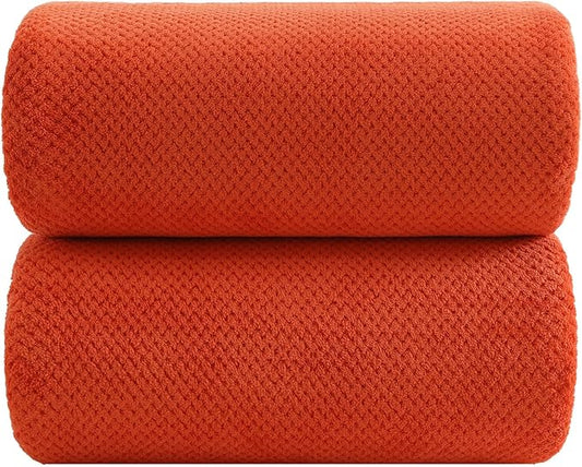 YTYC Towels,39x78 Inch Oversized Bath Sheets Towels for Adults Luxury Bath Towels Extra Large Sets for Bathroom Super Soft Microfiber 80% Polyester(Burnt Orange,2 Piece)