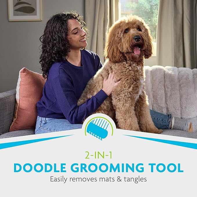 FURminator Doodle Bundle | FURminator 2-in-1 Doodle Grooming Tool for Dogs & deTangling Leave-in Conditioner Spray 8.5oz