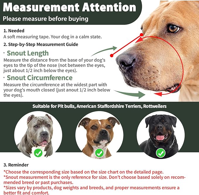 Mayerzon Pitbull Muzzle for Large Medium Sized Dogs to Prevent Biting Scavenging, Basket Muzzle for Rottweiler Staffordshire Terrier in Grooming Training, Allow to Pant Drink, Lightweight and Sturdy
