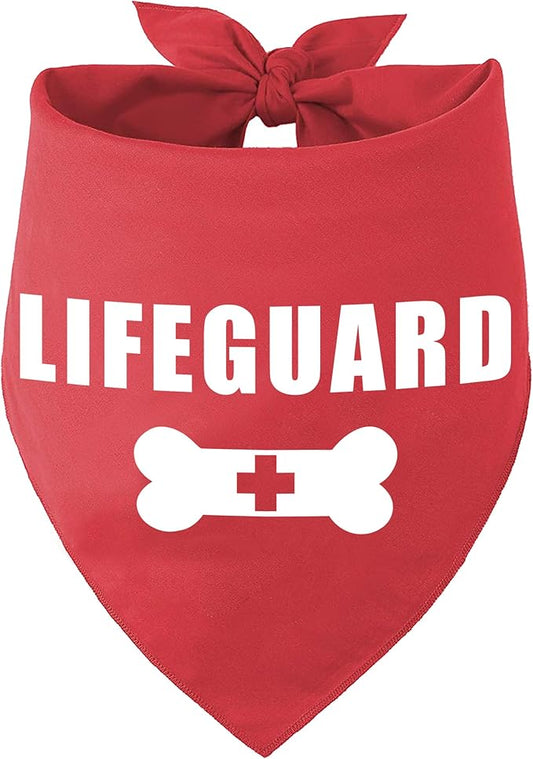 Family Kitchen Funny Cute Lifeguard Pet Dog Cat Bandana Scarf for Puppy Dog Beach Pool Accessories Bandana