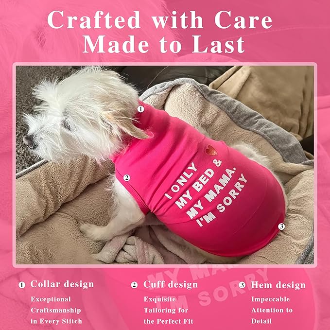 Stylish Cotton Dog Shirt with Print, Soft & Breathable, All-Season Comfort, Fits Most Breeds - Perfect Pet Apparel for Small, Medium, Large Dogs.Rosered&l