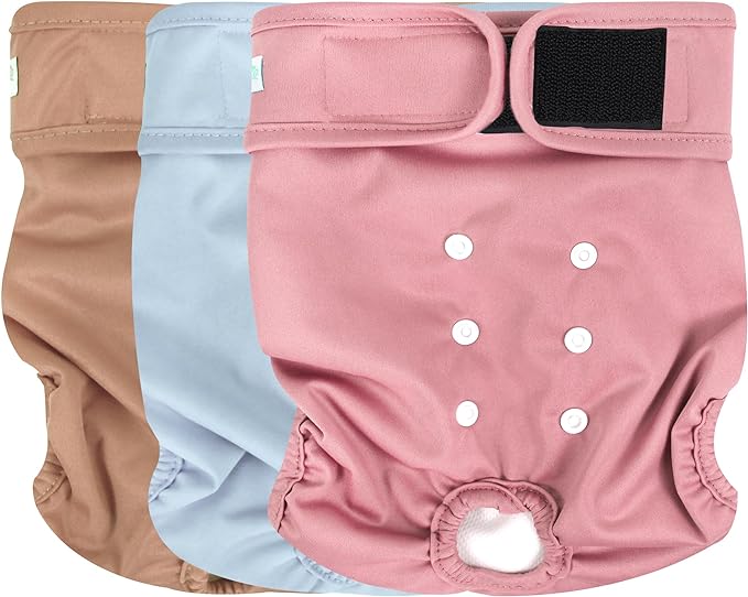 wegreeco Washable Dog Diapers Female Highly Absorbent Reusable Diapers for Doggie in Heat Dog Period for Heat Cycle, 3 Pack (X-Large