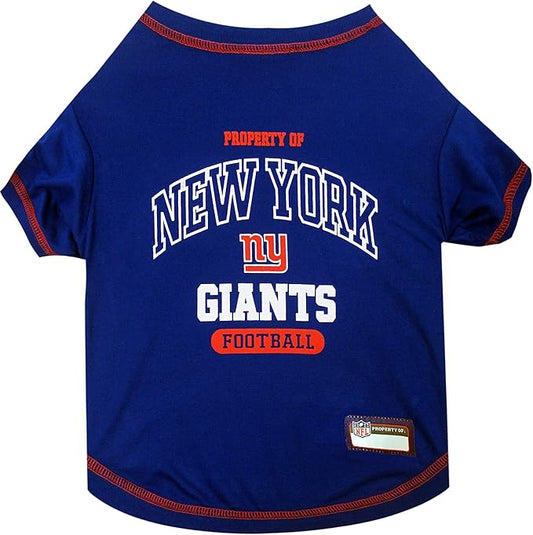 NFL New York Giants Dog T-Shirt for Pets, Size Medium. Officially Licensed Pet Shirt with Team Logo, Soft Stretchable Comfort Fit Apparel for Dogs & Cats