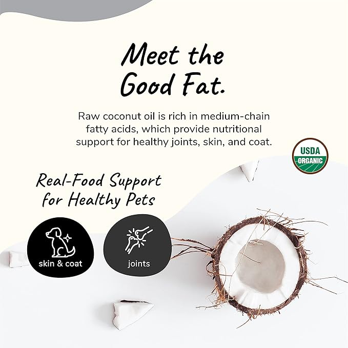 kin+kind Organic Coconut Oil for Dogs & Cats – Natural Pet Supplement for Healthy Skin, Coat & Paws – Cold Pressed Extra Virgin Coconut Oil – Dog Nose Balm for Itchy Skin & Dry Noses – 3 x 8 fl oz