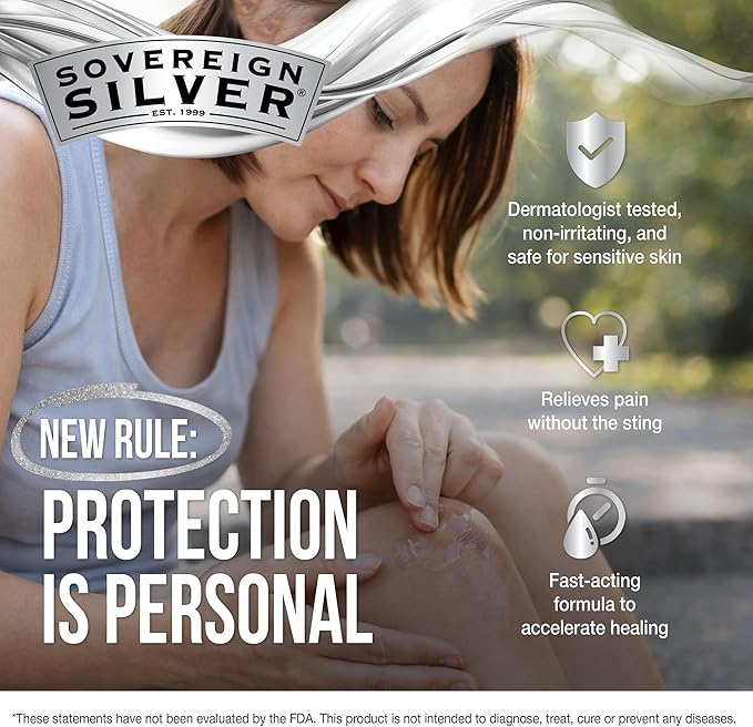 Sovereign Silver First Aid Gel - Argentum Metallicum Gel Wound Care Support, Topical Skin Care for Minor Skin Irritations with Convenient Pump - 1 fl oz (30 mL)
