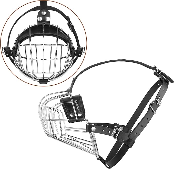 Metal Muzzle for Boxer Dog Breed – Bite Proof Boxer Muzzle for Medium and Large Sized Dogs – Steel Wire Basket Muzzles for Dogs English Bulldog, American Bulldog etc.