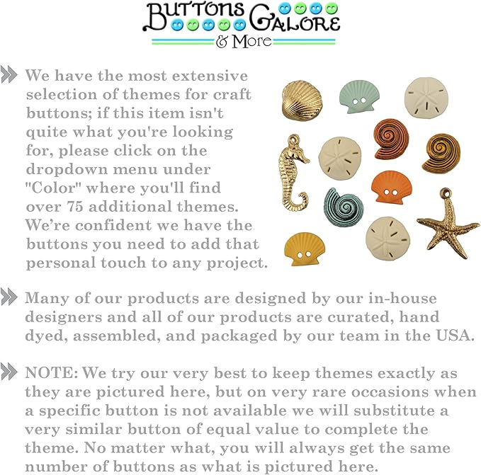 Buttons Galore and More Collection of Novelty Buttons and Embellishments Based on A Variety of Themes, Holidays, and Seasons for DIY Crafts, Scrapbooking, Sewing, Cardmaking and other Projects