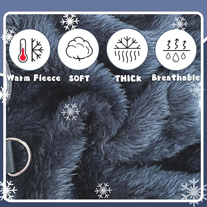 Fleece Dog Pajamas Winter Warm Dog Sweater for Small Dogs Thermal Soft Puppy Pjs Coat Stretchy Jumpsuit Doggie Pet Clothes Outfits Cat Apparel (Navy Blue, X-Small)