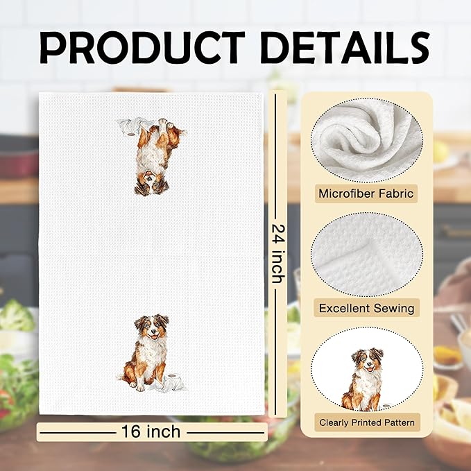 Funny American Shepherd Gifts Bathroom Hand Towels, Dog Bathroom Decor, Gifts for American Shepherd Lovers Dish Tea Towels, Kids Bath Room Washroom Toilet Decorative Hand Towel 16x24 Inch